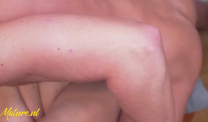 Flowers and a hard dick for a lusty granny