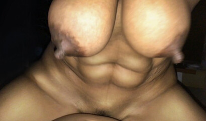 Thai mom with big juggs dominates my dick in POV