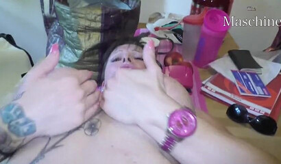 Tattooed mother-in-law with big tits blows & fucks me well