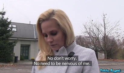 MILF with big tits Lilly Peterson screws a public agent for some extra cash