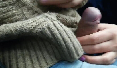 Nerdy stranger takes care of my dick in the train