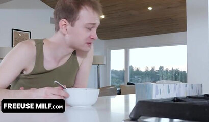 Busty stepmom Rachael Cavalli joins me and my gf in a threesome