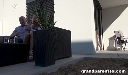 Aroused by my stepgrandparents in the garden