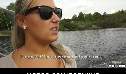 Oh man, busty Czech babe fucks my dick in public