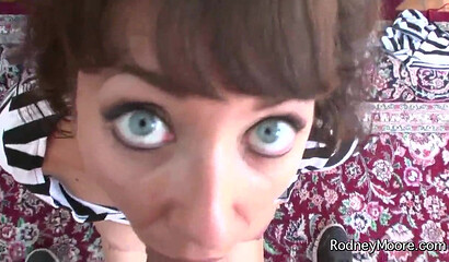 Naturally busty mature slut Alia Janine humps a huge dick