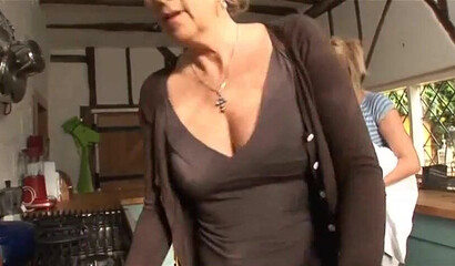 Mature housemaid screws a college boy