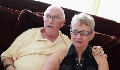 Horny Grandma and grandpa fuck in a 3some with a teen boy