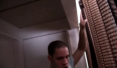 Saucy MILF strips in front of her stepson & fucks his boner