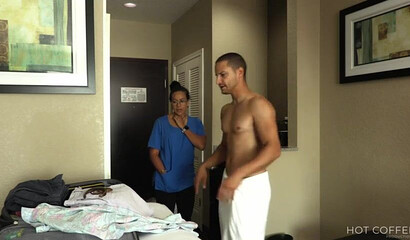 Latina maid Jolla gets stripped & fucked by a hotel guest