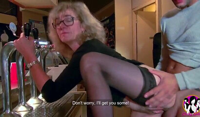 Nerdy granny gets both her holes destroyed