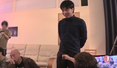 Divorced woman gives a young boy a handjob in front of her colleagues