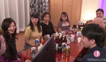 Divorced woman gives a young boy a handjob in front of her colleagues