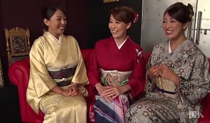 Beautiful Japanese ladies making out with young gentlemen