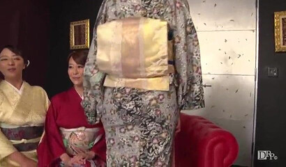 Beautiful Japanese ladies making out with young gentlemen