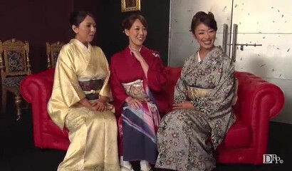 Beautiful Japanese ladies making out with young gentlemen