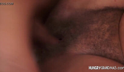 Blonde lady cums as she fucks a young dick