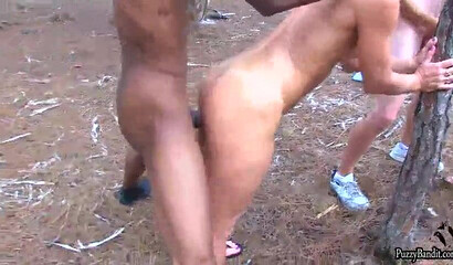 Lusty grannies get destroyed in an outdoors orgy