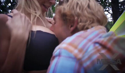 Busty MILF Alexis Fawx enjoys a taste of my dick during public sex