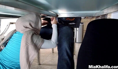 Muslims Mia Khalifa and Julianna Vega strip & fuck me after dinner