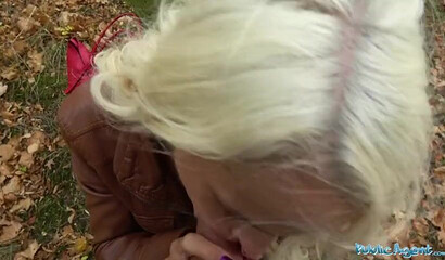 German MILF fucks in public after getting paid well by an agent