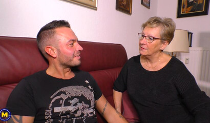 German granny Angie - dirty talk and foreplay