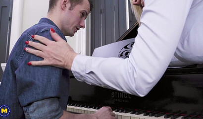 The Piano lesson with hot mature Krista E