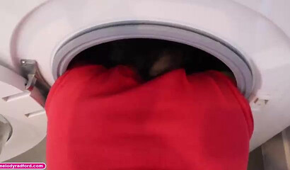 BIG TIT Big ASS Mature Aussie Step MOM Stuck In Washing Machine Trying To Wash Fucked By Step Son Then Left Helpless Covered In Cum - Melody Radford