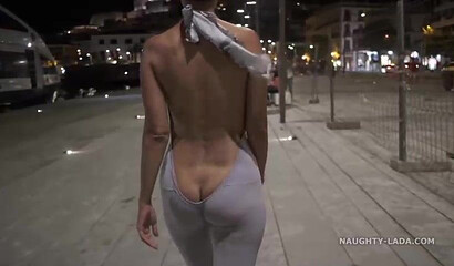 I walked around the boardwalk with my backless jumpsuit