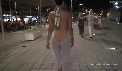 I walked around the boardwalk with my backless jumpsuit