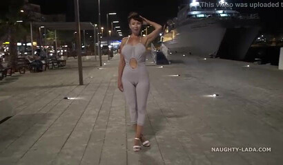 I walked around the boardwalk with my backless jumpsuit