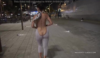 I walked around the boardwalk with my backless jumpsuit