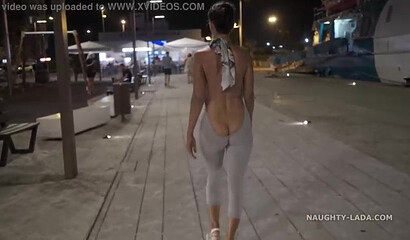 I walked around the boardwalk with my backless jumpsuit