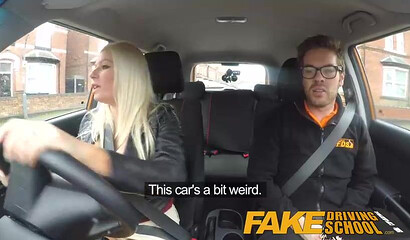 Busty blonde milf instructor can drive a shift like a pro