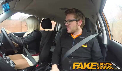 Busty blonde milf instructor can drive a shift like a pro