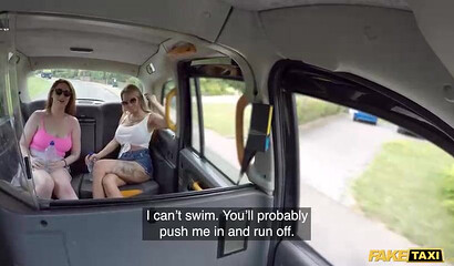 Fake Taxi Real outdoor rough sex threesome with British MILFS